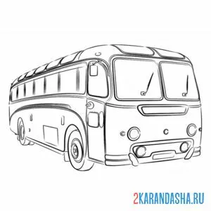 Распечатать раскраску автобус старый на А4