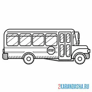 Раскраска американский автобус онлайн