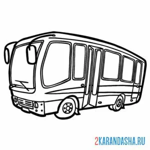 Раскраска небольшой автобус онлайн