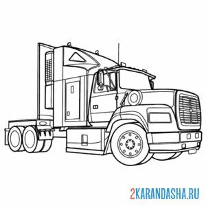 Раскраска американский грузовик онлайн