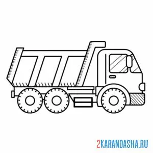 Раскраска строительный грузовик онлайн