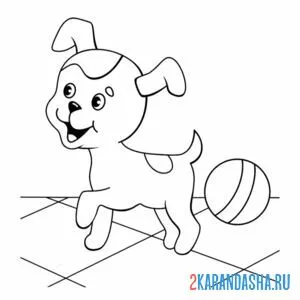 Раскраска щенок шарик дома онлайн