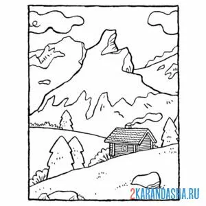 Раскраска большие и высокие горы онлайн