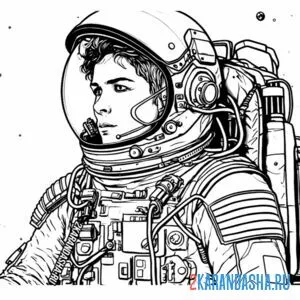 Раскраска настоящий женщина-космонавт онлайн