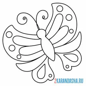 Раскраска бабочка для детского сада онлайн