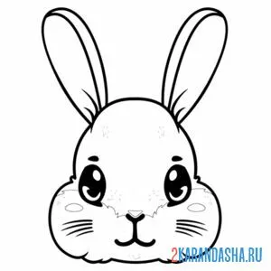 Раскраска голова зайца онлайн