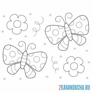 Раскраска бабочки легкие онлайн