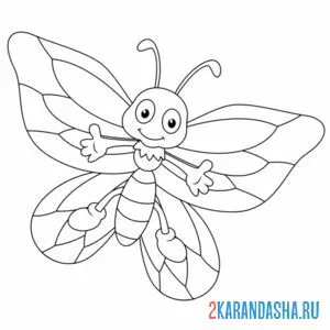 Раскраска бабочка живая онлайн