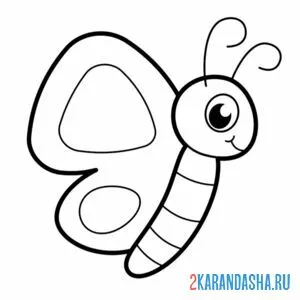 Раскраска бабочка малыши онлайн