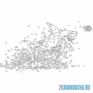 Раскраска акула охота онлайн