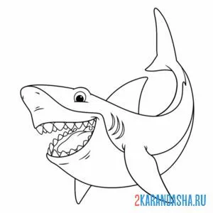 Раскраска акула без воды онлайн