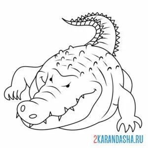 Раскраска опасный крокодил онлайн
