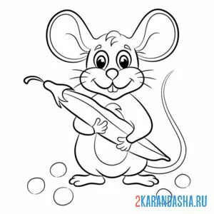 Раскраска мышка с горохом онлайн