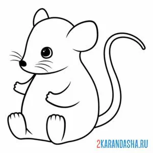 Раскраска забавная мышка онлайн