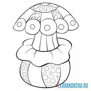 Раскраска антистресс гриб онлайн
