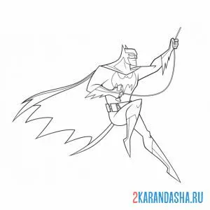 Раскраска бэтмен большие крылья онлайн