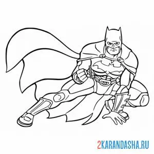 Распечатать раскраску человек бэтмен вышел на спасение мира на А4
