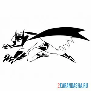 Распечатать раскраску человек летучая мышь бэтмен на А4