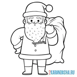 Раскраска дедушка мороз (санта клаус) онлайн