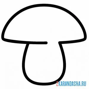 Раскраска гриб простой онлайн