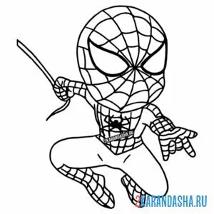 Раскраска супергерой на паутине онлайн