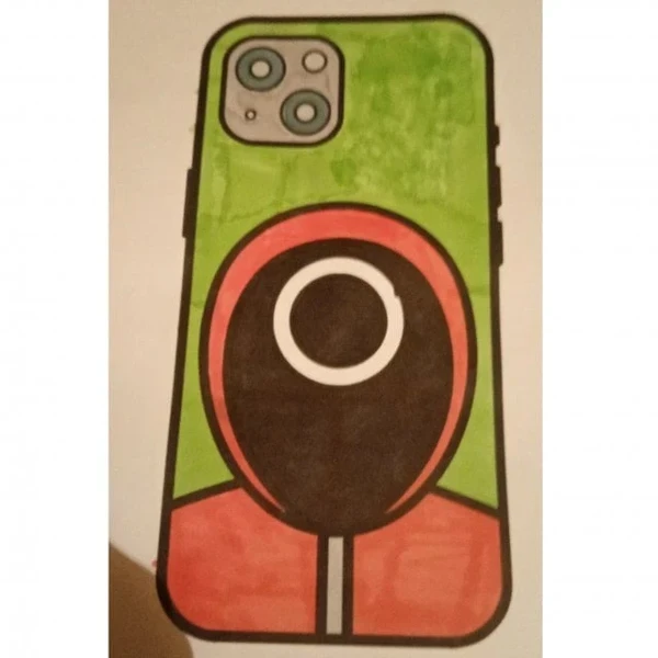Цветной пример раскраски чехол на телефон игра в кальмара