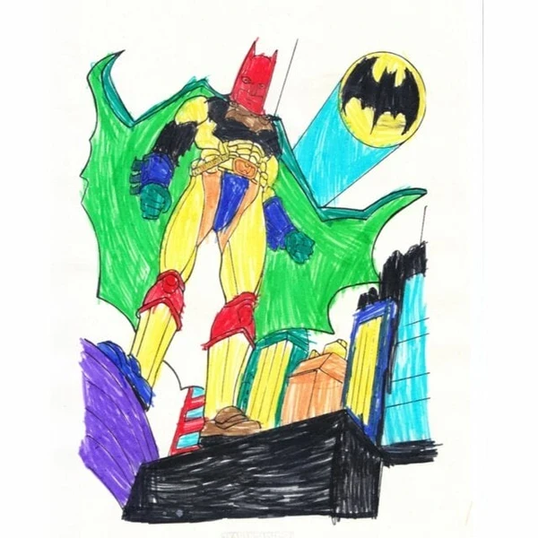 Цветной пример раскраски бэтмен вышел на охоту