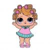 Цветной пример раскраски кукла лол пижамная вечеринка (babydoll)