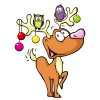 Цветной пример раскраски рождественский счастливый олень