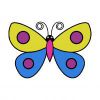 Цветной пример раскраски бабочка для малышей