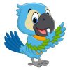 Цветной пример раскраски птенчик попугая