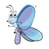 Цветной пример раскраски маленькая игривая бабочка