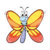 Цветной пример раскраски хитрая бабочка
