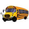 Цветной пример раскраски школьный автобус