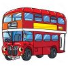 Цветной пример раскраски лондонский двухэтажный автобус