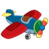 Цветной пример раскраски детский самолетик