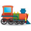 Цветной пример раскраски локомотив поезда