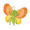 Цветной пример раскраски детская картинка бабочки