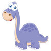 Цветной пример раскраски динозавр с большими глазами