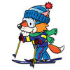 Цветной пример раскраски лыжник - зимний вид спорта