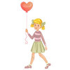 Цветной пример раскраски девочка с воздушным шаром