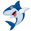 Цветной пример раскраски синяя акула