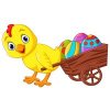 Цветной пример раскраски цыпленок птенчик и пасхальные яички