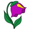 Цветной пример раскраски цветочек тюльпан