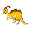 Цветной пример раскраски динозавр паразауролоф