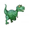 Цветной пример раскраски сильный динозавр тираннозавр