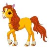 Цветной пример раскраски ухоженная лошадка