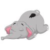 Цветной пример раскраски милый слон сладко спит