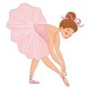 Цветной пример раскраски балерина красивая девушка завязывает пуанты