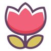 Цветной пример раскраски цветок тюльпан